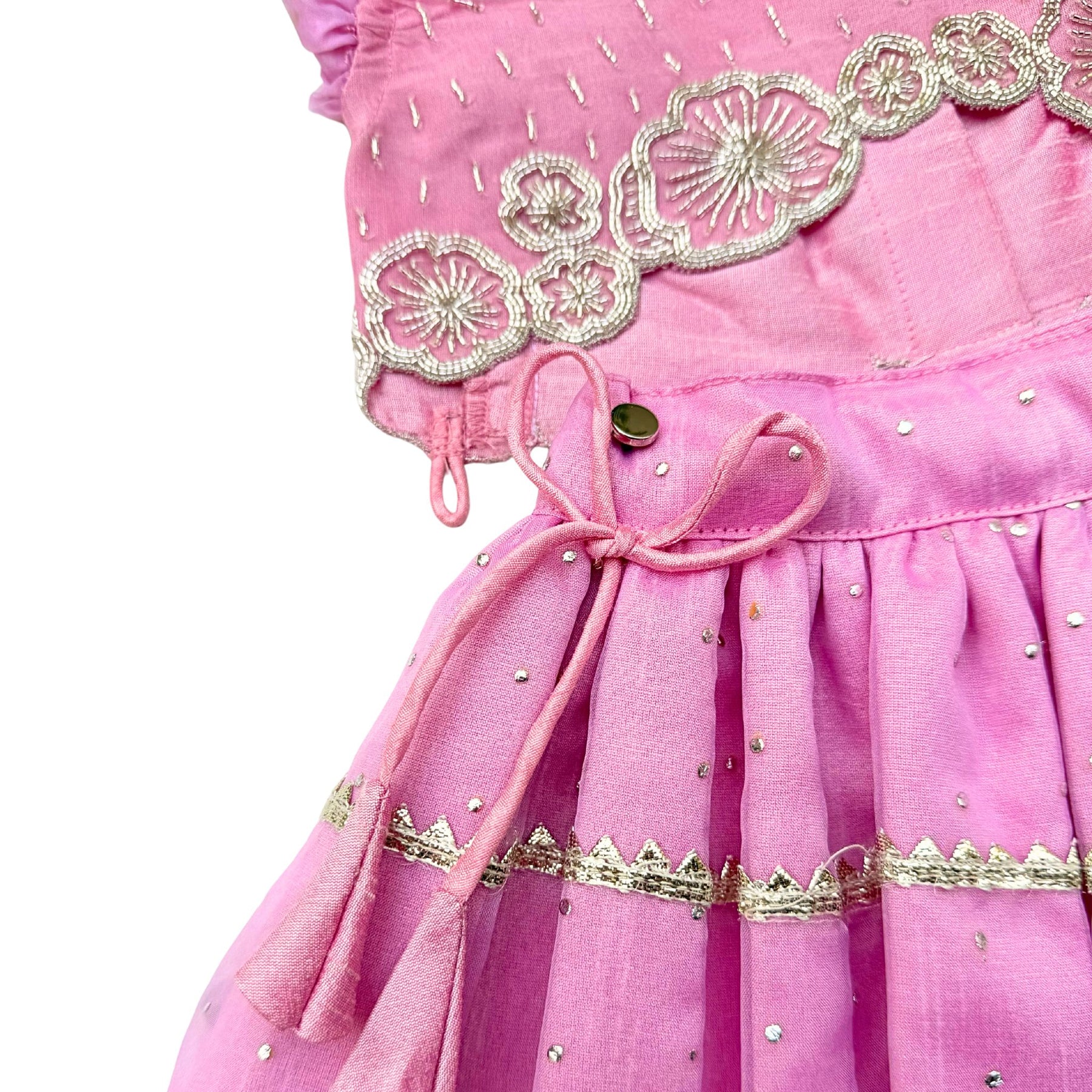 SILVER PETAL SCALLOP HAND EMBROIDERED LEHENGA FOR DOGS AND CATS