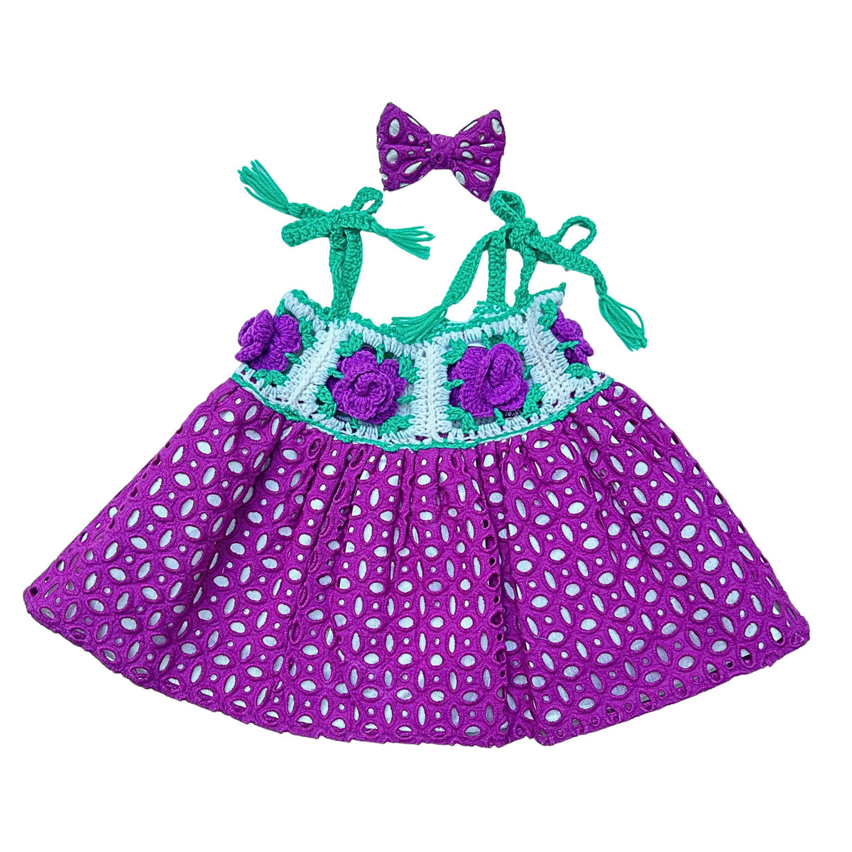 ROSE SCHIFFLI PURPLE DRESS FOR DOGS AND CATS