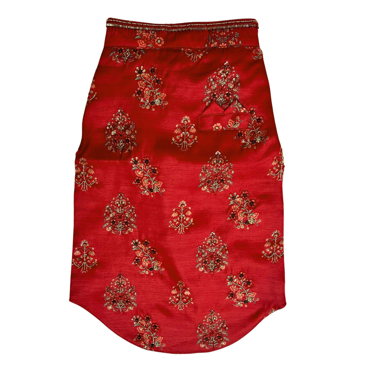 RED FLOWER HAND EMBROIDERED SHERWANI FOR DOGS AND CATS