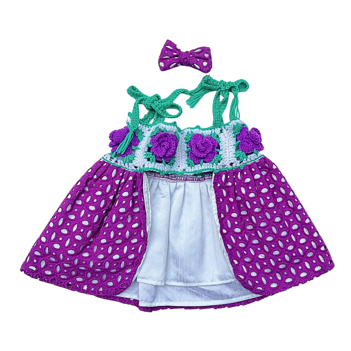 ROSE SCHIFFLI PURPLE DRESS FOR DOGS AND CATS