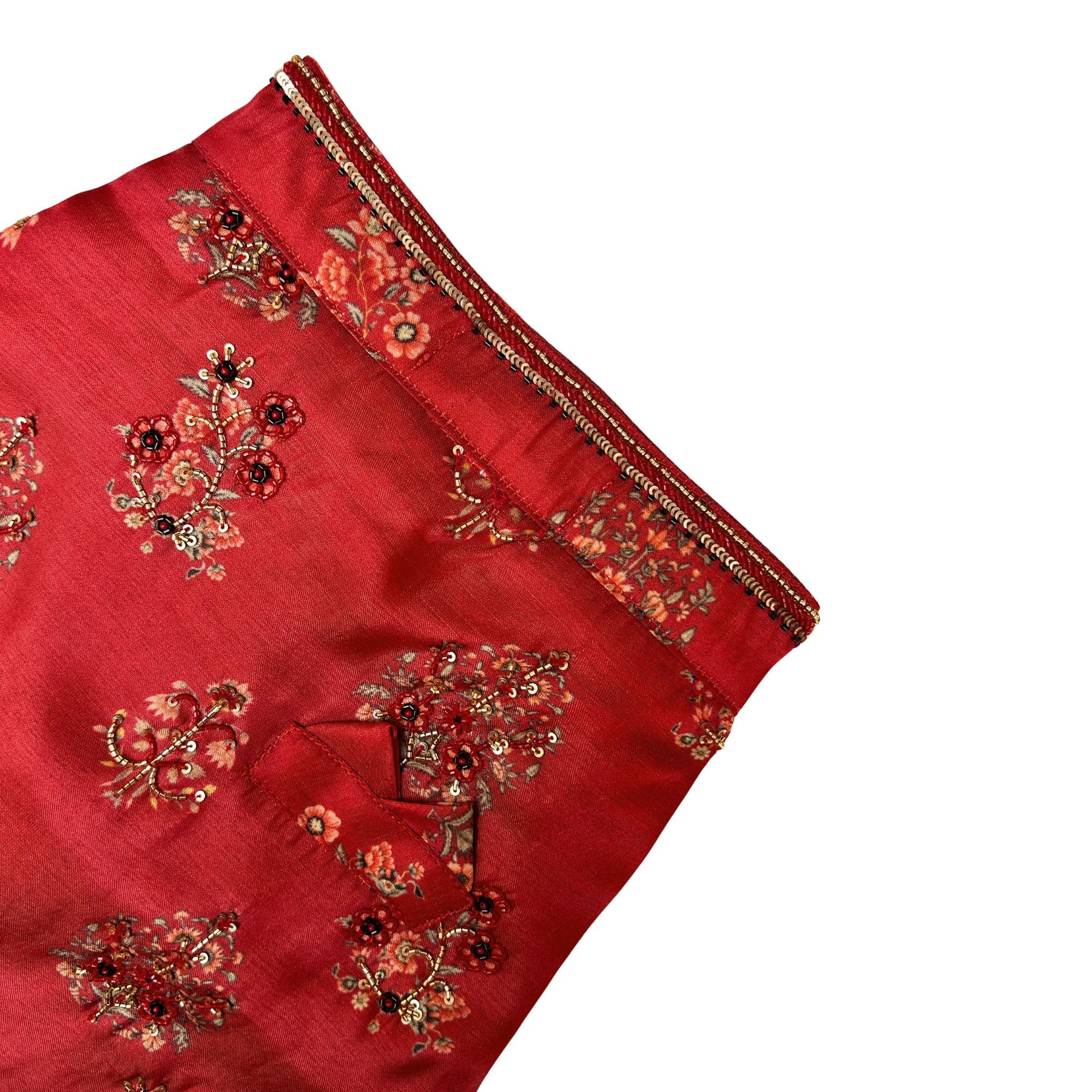 RED FLOWER HAND EMBROIDERED SHERWANI FOR DOGS AND CATS