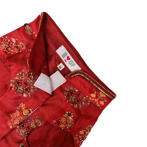 RED FLOWER HAND EMBROIDERED SHERWANI FOR DOGS AND CATS
