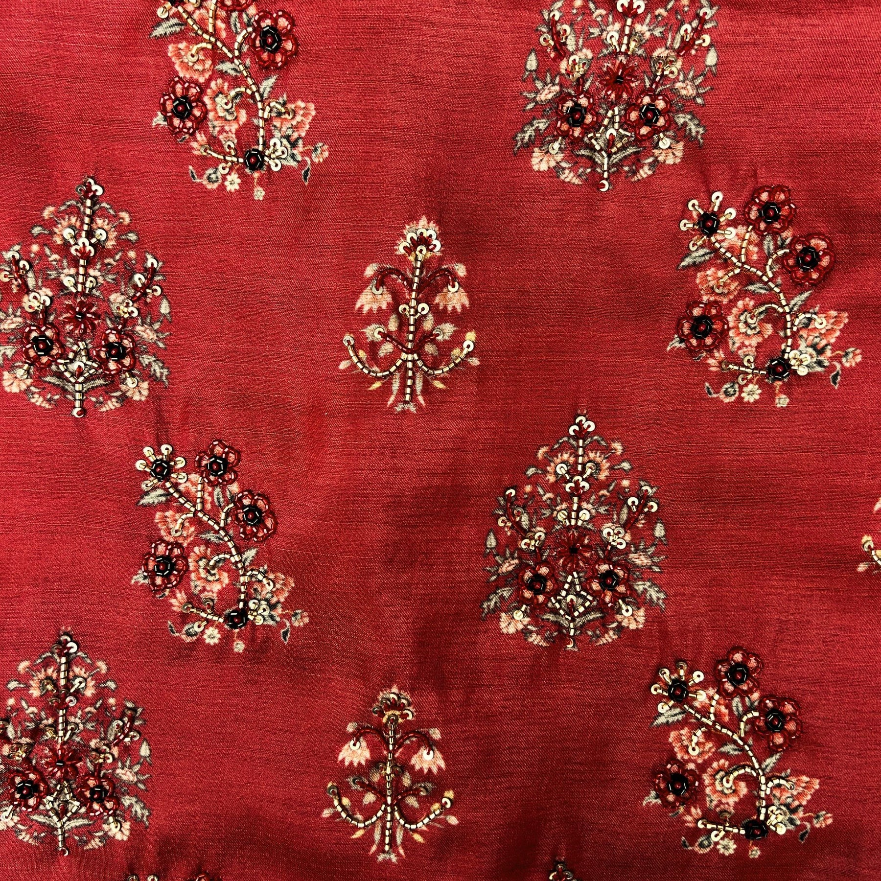 RED FLOWER HAND EMBROIDERED SHERWANI FOR DOGS AND CATS