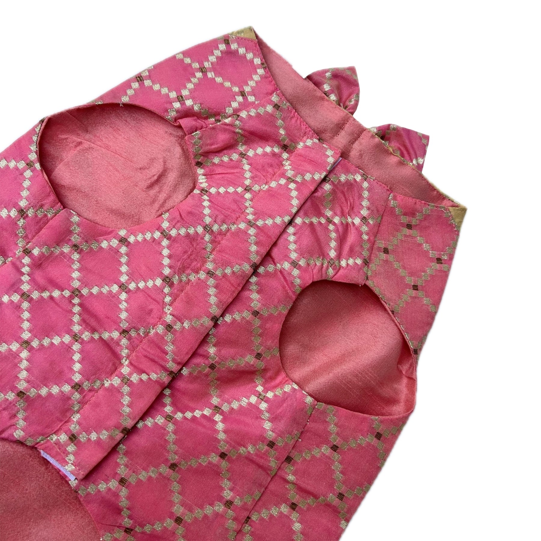 PINK BROCADE BOW DOG SHERWANI