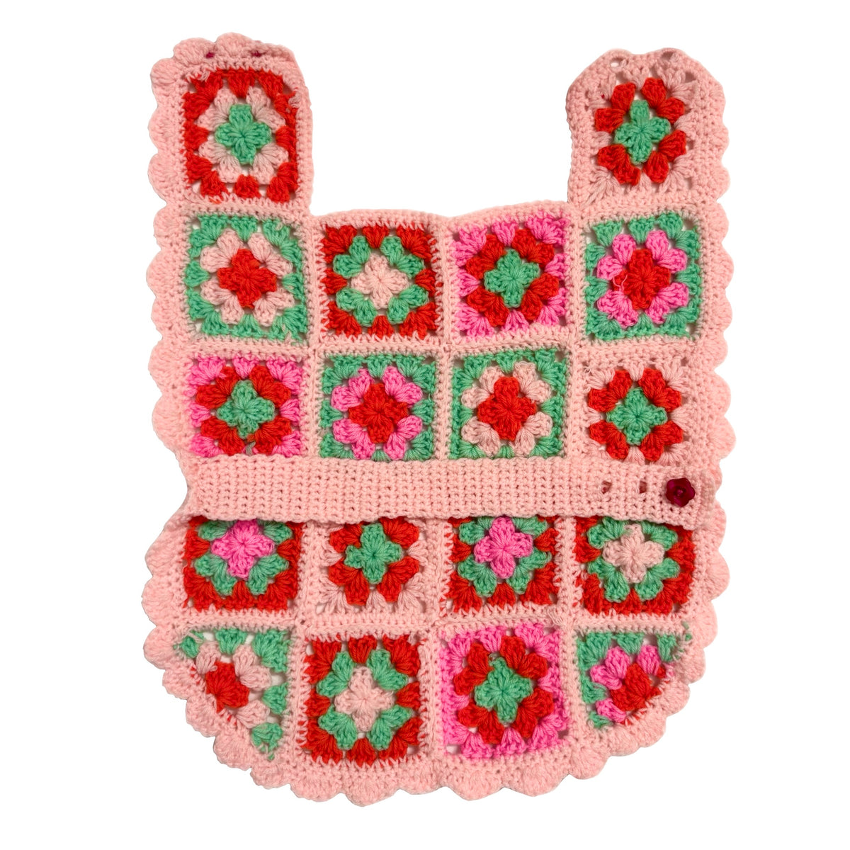 CROCHET PATCH WORK DOG JACKET WITH BERET