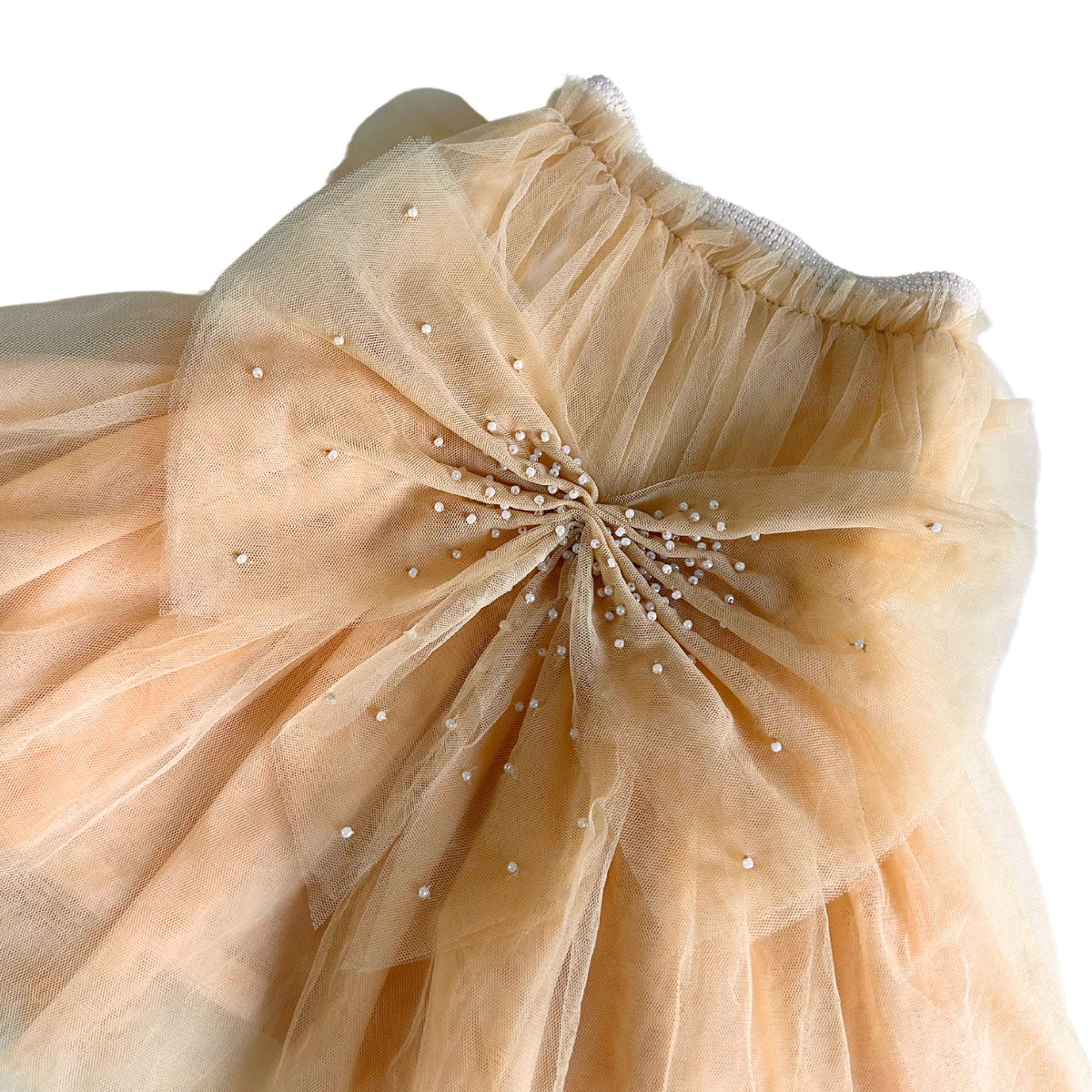 BEIGE PRETTY PEARL TUTU DOG DRESS