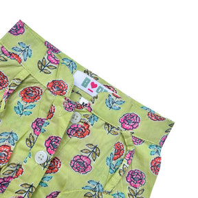LIME GREEN GULAB COTTON KURTA FOR DOGS AND CATS