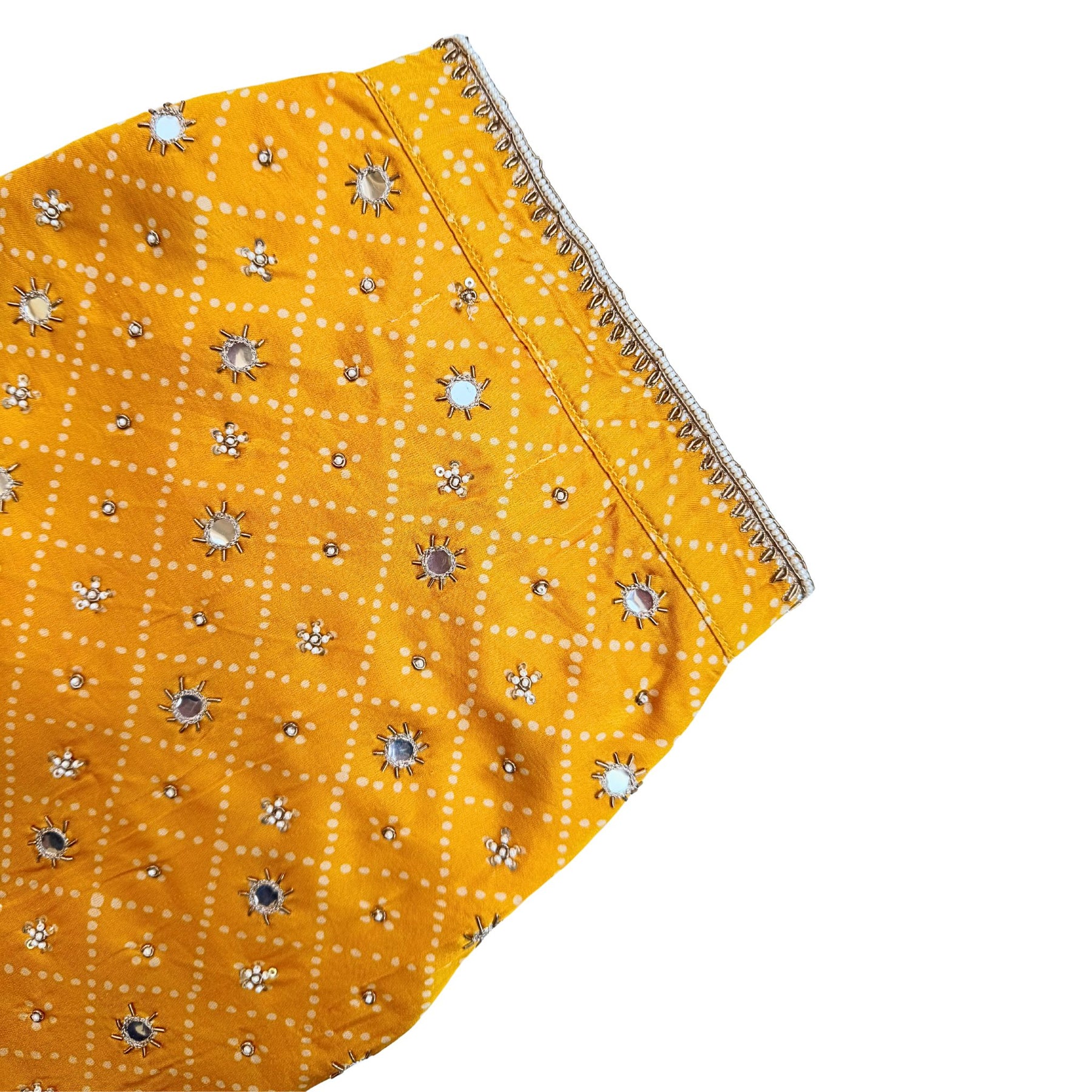 YELLOW BANDHANI PEARL HAND EMBROIDERED SHERWANI FOR DOGS AND CATS