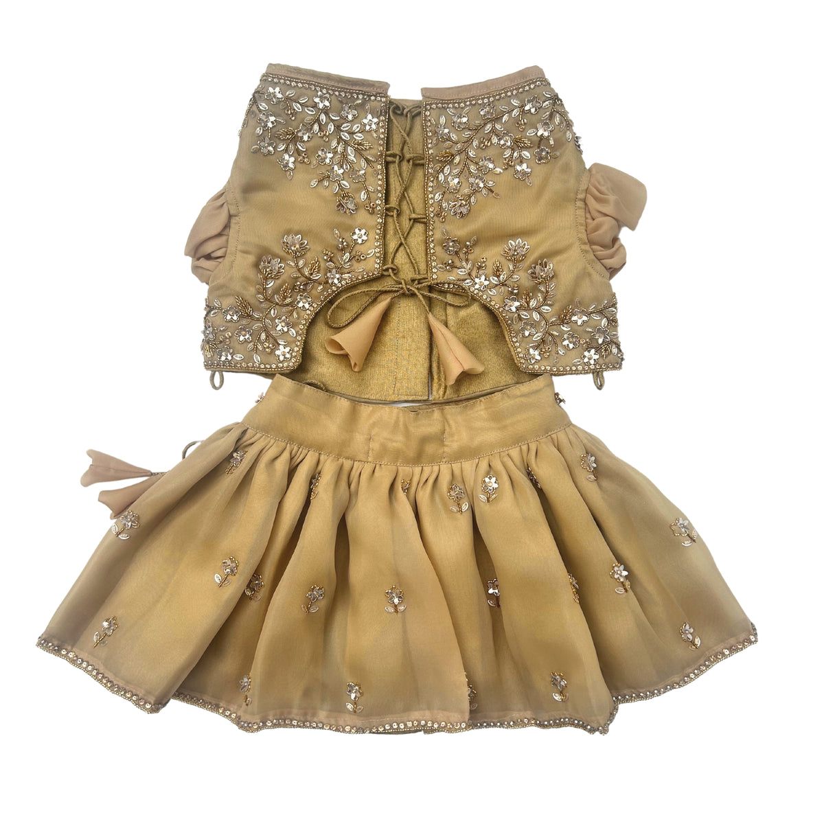 GOLDEN HOUR HAND EMBROIDERED LEHENGA FOR DOGS AND CATS