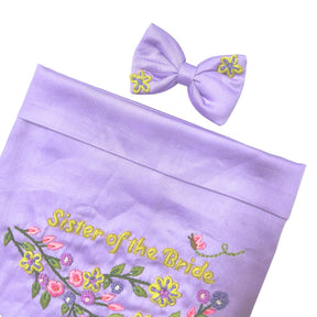 PURPLE FLOWER HAND EMBROIDERED BANDANA FOR DOGS AND CATS