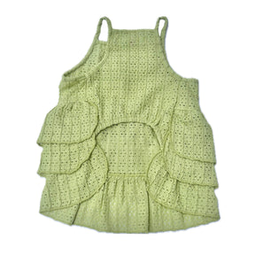 GREEN RUFFLED DOG DRESS