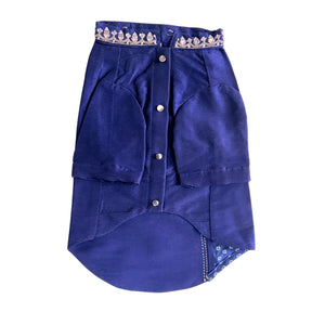 BLUE BANDHANI SILVER EMBELLISHED SHERWANI FOR DOG AND CATS