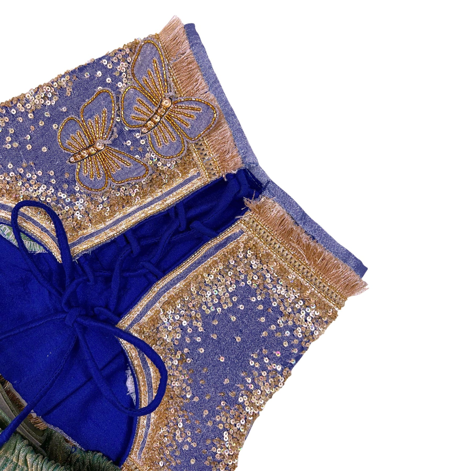 TISSUE COLOUR BLOCK BUTTERFLY HAND EMBROIDERED LEHENGA FOR DOGS AND CATS