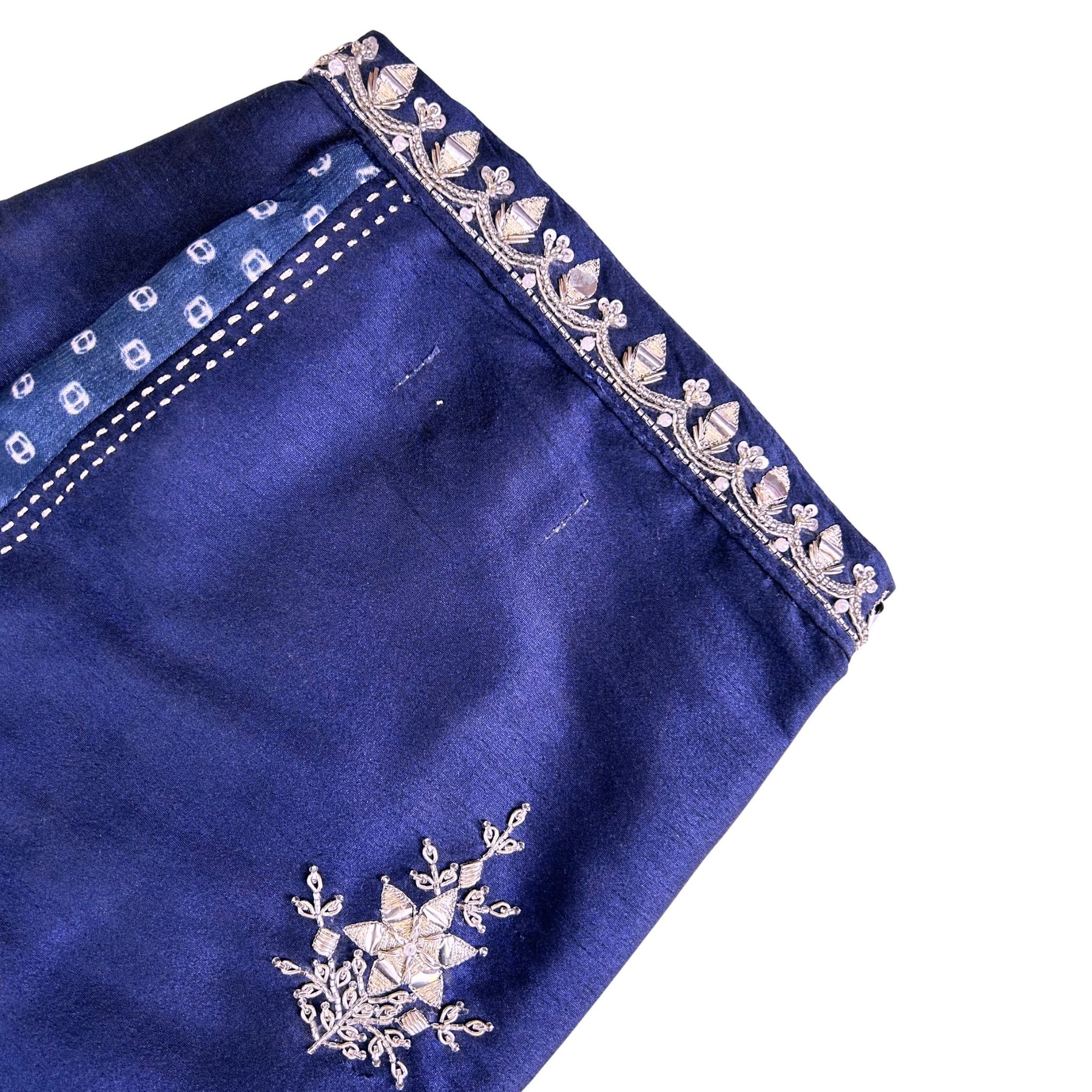 BLUE BANDHANI SILVER EMBELLISHED SHERWANI FOR DOG AND CATS