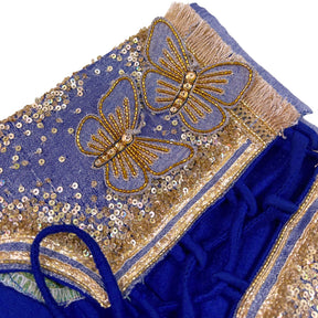 TISSUE COLOUR BLOCK BUTTERFLY HAND EMBROIDERED LEHENGA FOR DOGS AND CATS