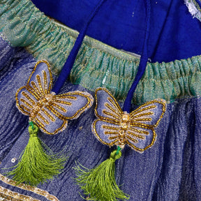 TISSUE COLOUR BLOCK BUTTERFLY HAND EMBROIDERED LEHENGA FOR DOGS AND CATS