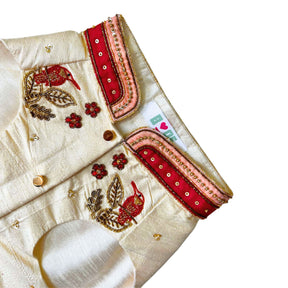 IVORY PALM HAND EMBROIDERED SHERWANI FOR DOGS AND CATS