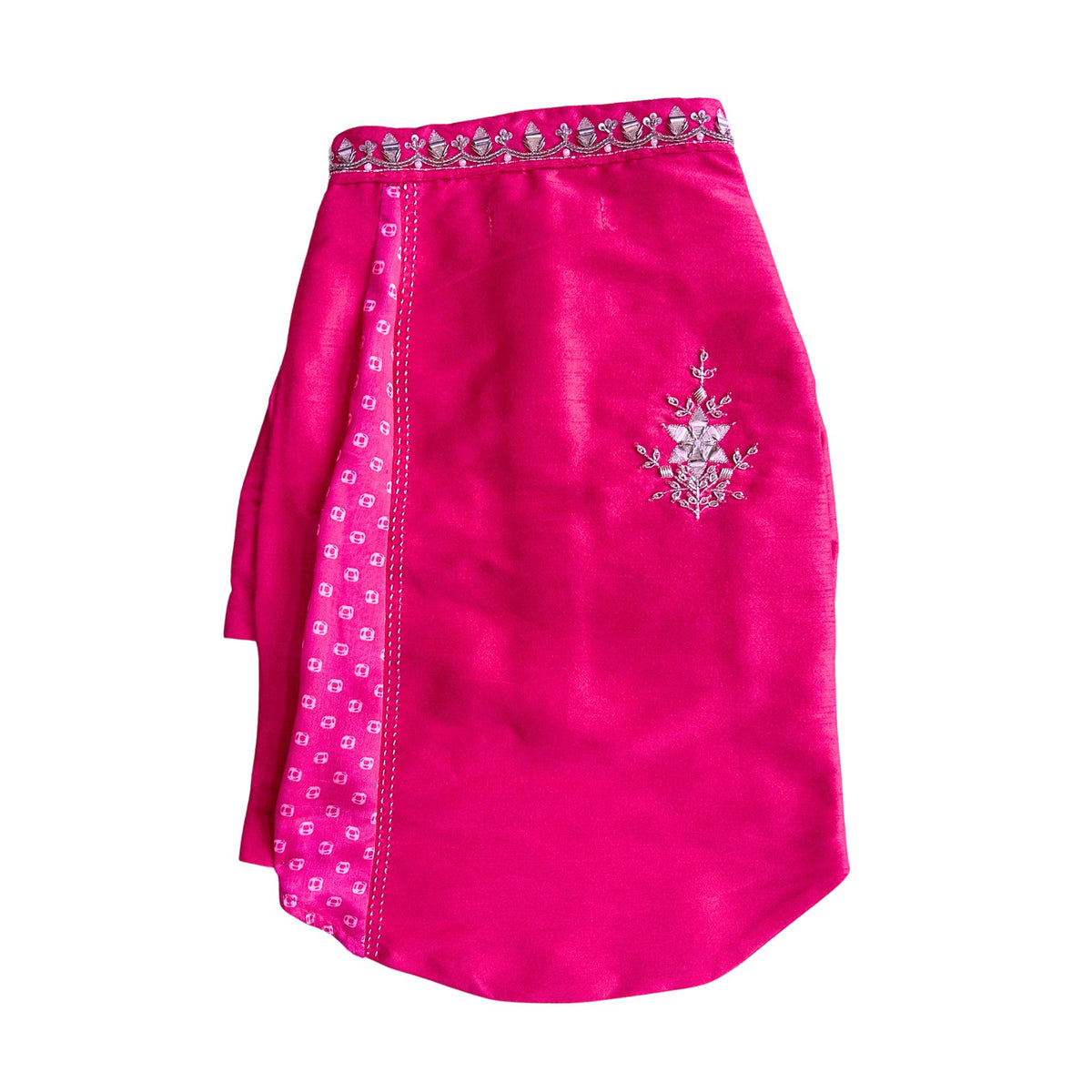 PINK BANDHANI SILVER EMBELLISHED SHERWANI DOGS AND CATS