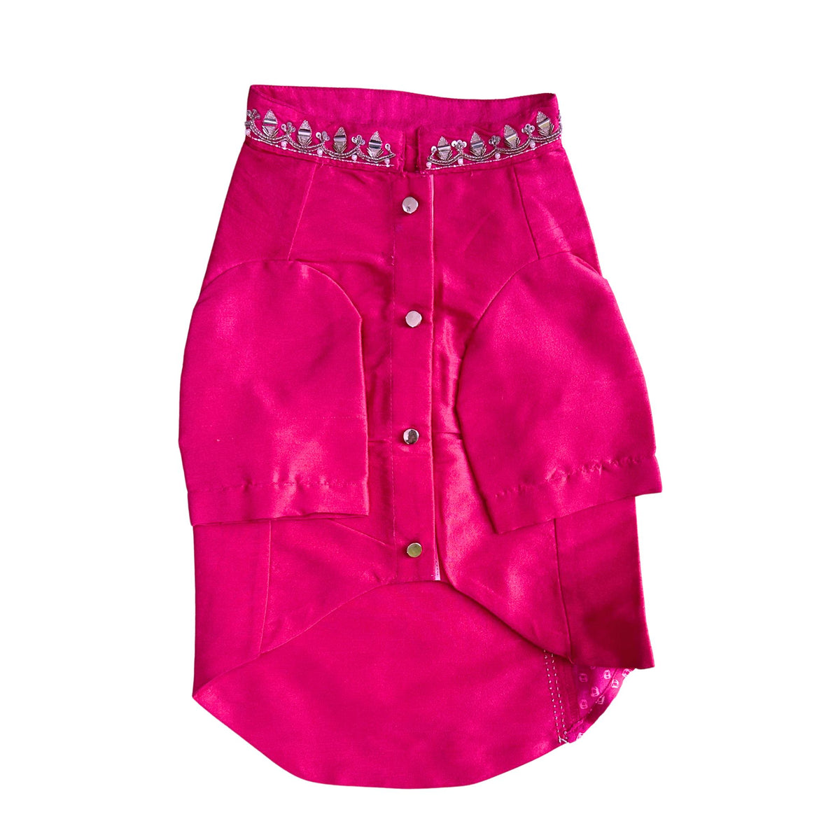 PINK BANDHANI SILVER EMBELLISHED SHERWANI DOGS AND CATS
