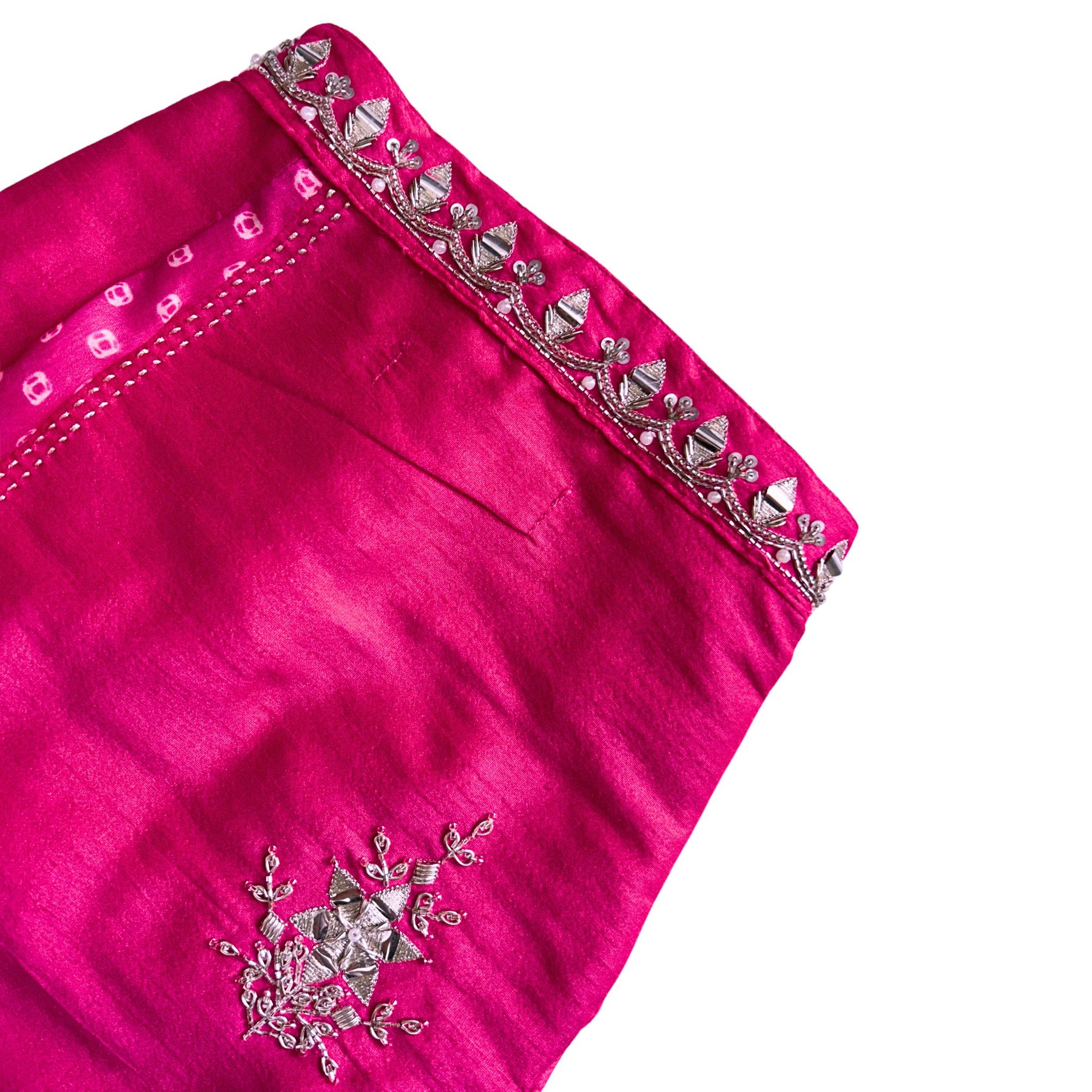 PINK BANDHANI SILVER EMBELLISHED SHERWANI DOGS AND CATS