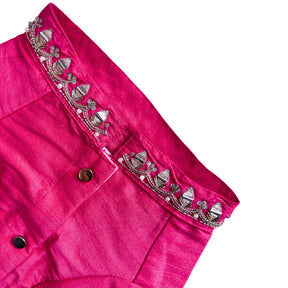 PINK BANDHANI SILVER EMBELLISHED SHERWANI DOGS AND CATS