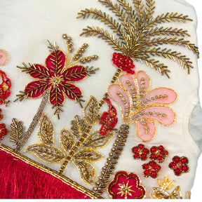 IVORY PALM HAND EMBROIDERED LEHENGA FOR DOGS AND CATS