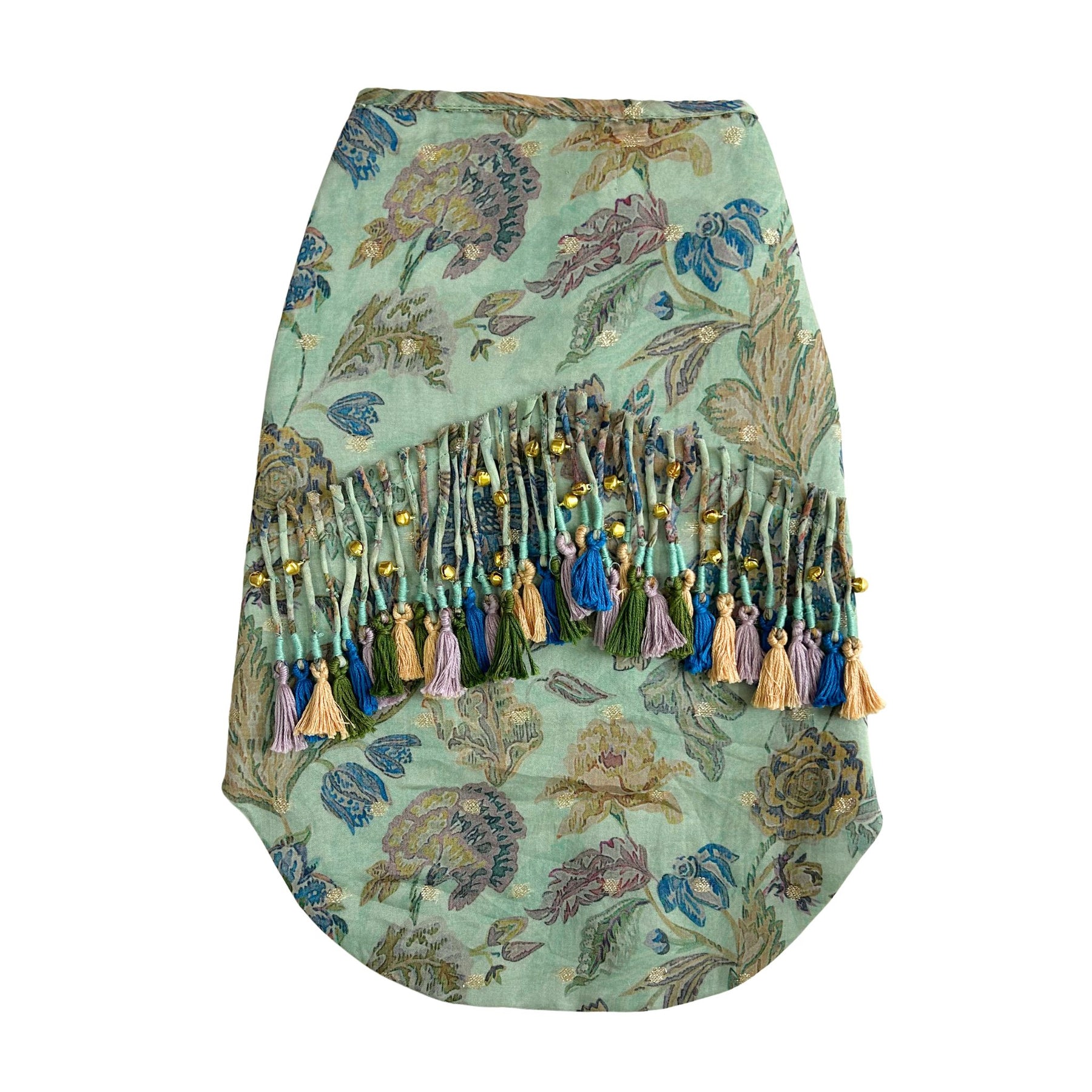 AQUA GREEN FLORAL TASSELS SHERWANI FOR DOGS AND CATS