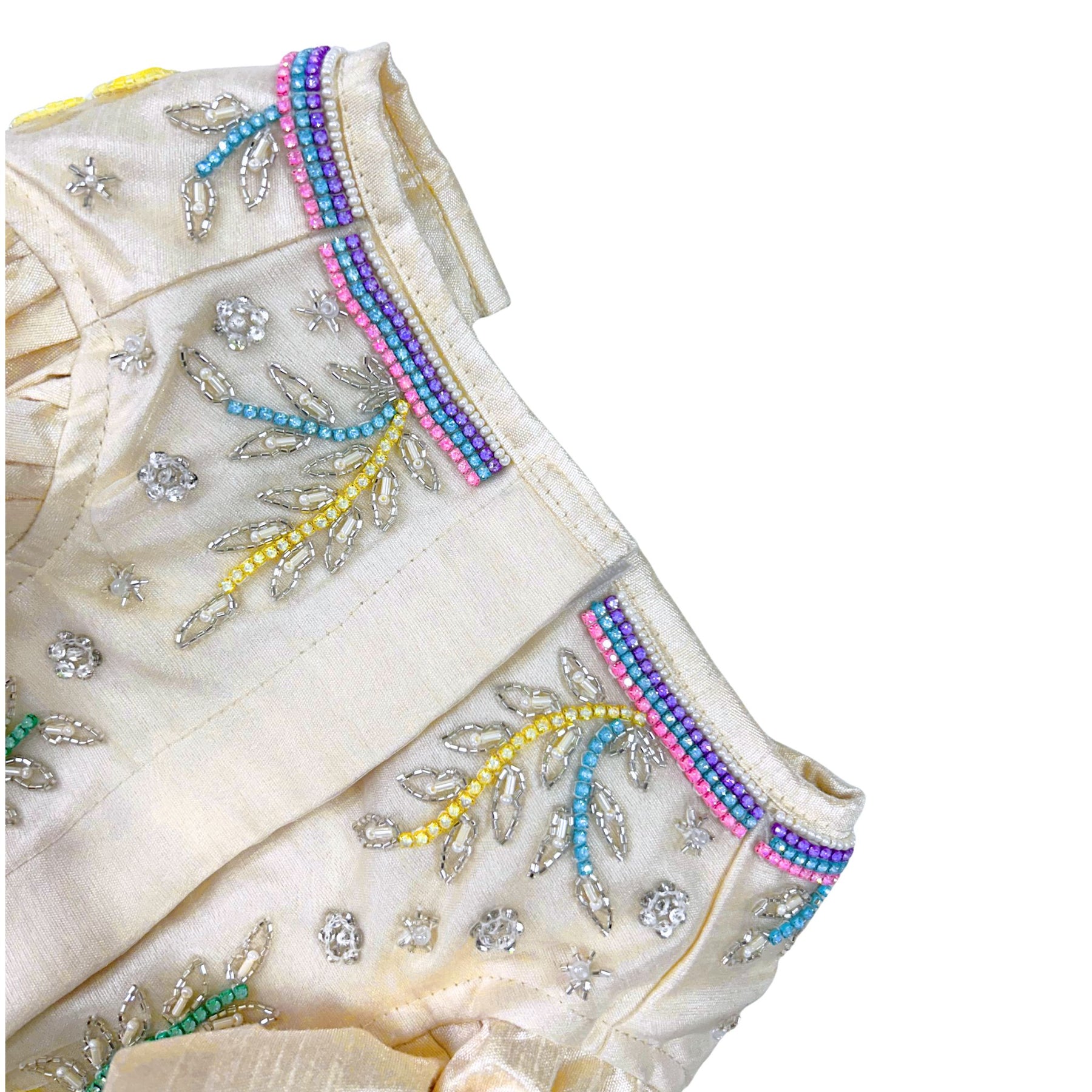 COLOURFUL BLOOM APPLIQUE HAND EMBROIDERED LEHENGA FOR DOGS AND CATS