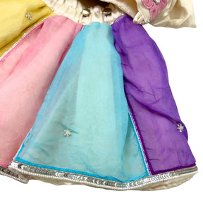 COLOURFUL BLOOM APPLIQUE HAND EMBROIDERED LEHENGA FOR DOGS AND CATS