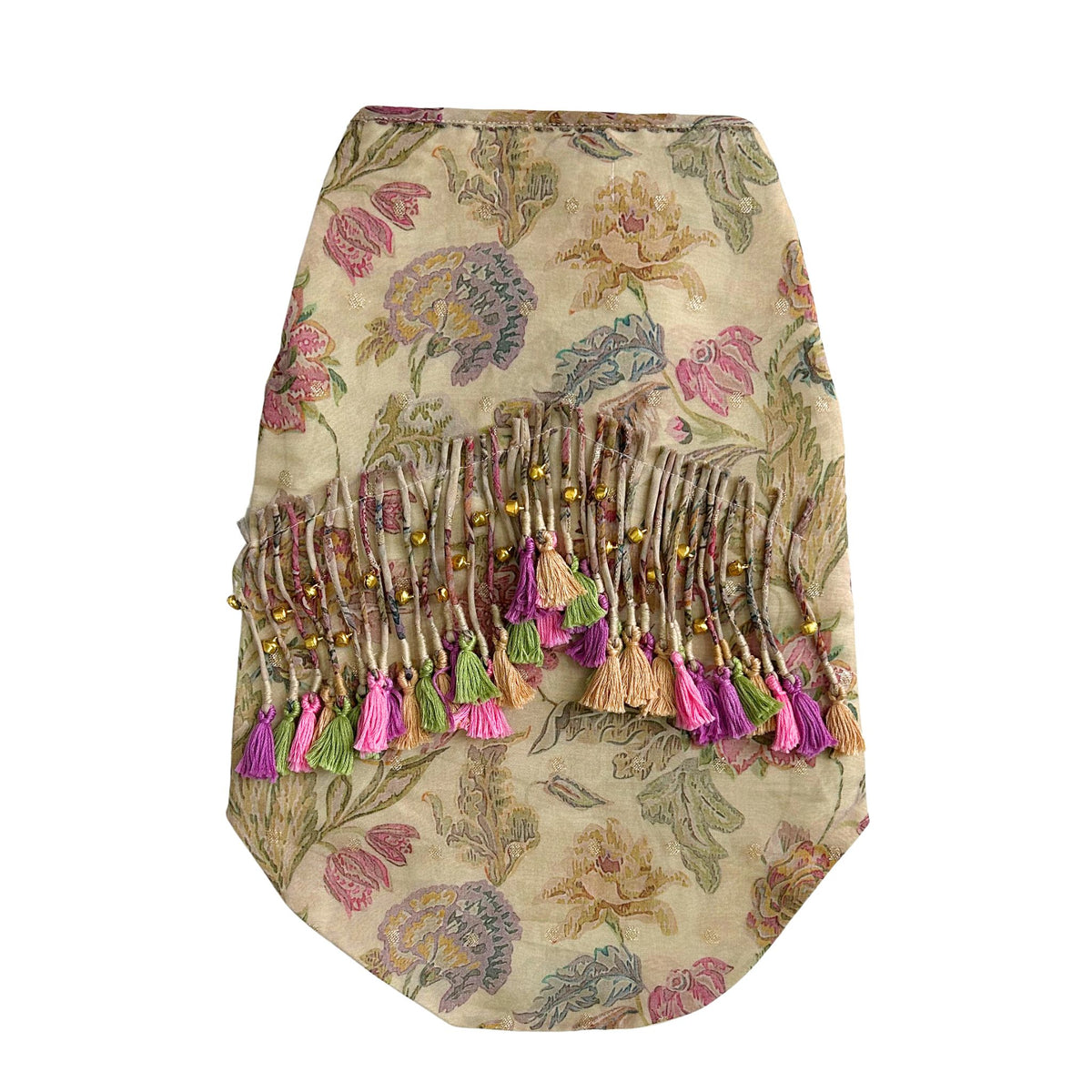 BEIGE FLORAL TASSELS SHERWANI FOR DOGS AND CATS