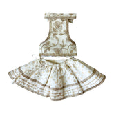 OFF-WHITE BROCADE GOTA EMBROIDERED LEHENGA FOR DOGS AND CATS