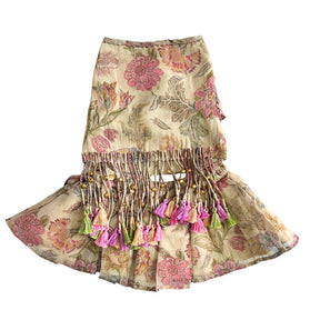 BEIGE FLORAL TASSELS LEHENGA FOR DOGS AND CATS