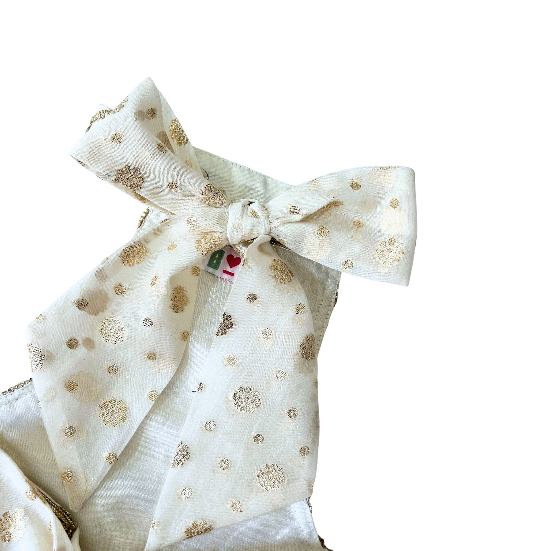 OFF-WHITE BROCADE GOTA EMBROIDERED LEHENGA FOR DOGS AND CATS
