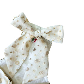 OFF-WHITE BROCADE GOTA EMBROIDERED LEHENGA FOR DOGS AND CATS