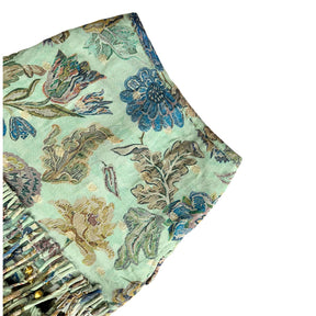 AQUA GREEN FLORAL TASSELS LEHENGA FOR DOGS AND CATS
