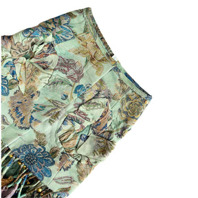 AQUA GREEN FLORAL TASSELS LEHENGA FOR DOGS AND CATS