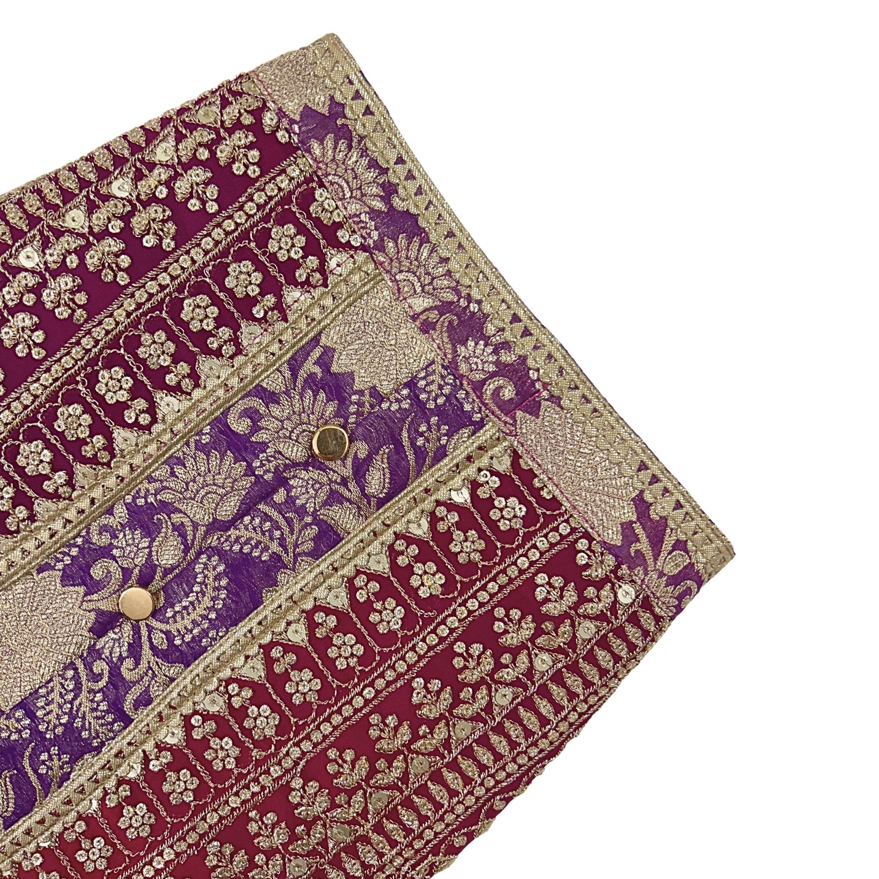 PURPLE BROCADE ZARI EMBROIDERD WAISTCOAT STYLE KURTA FOR DOGS AND CATS