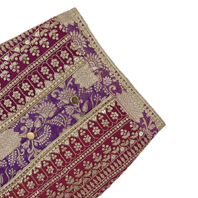 PURPLE BROCADE ZARI EMBROIDERD WAISTCOAT STYLE KURTA FOR DOGS AND CATS