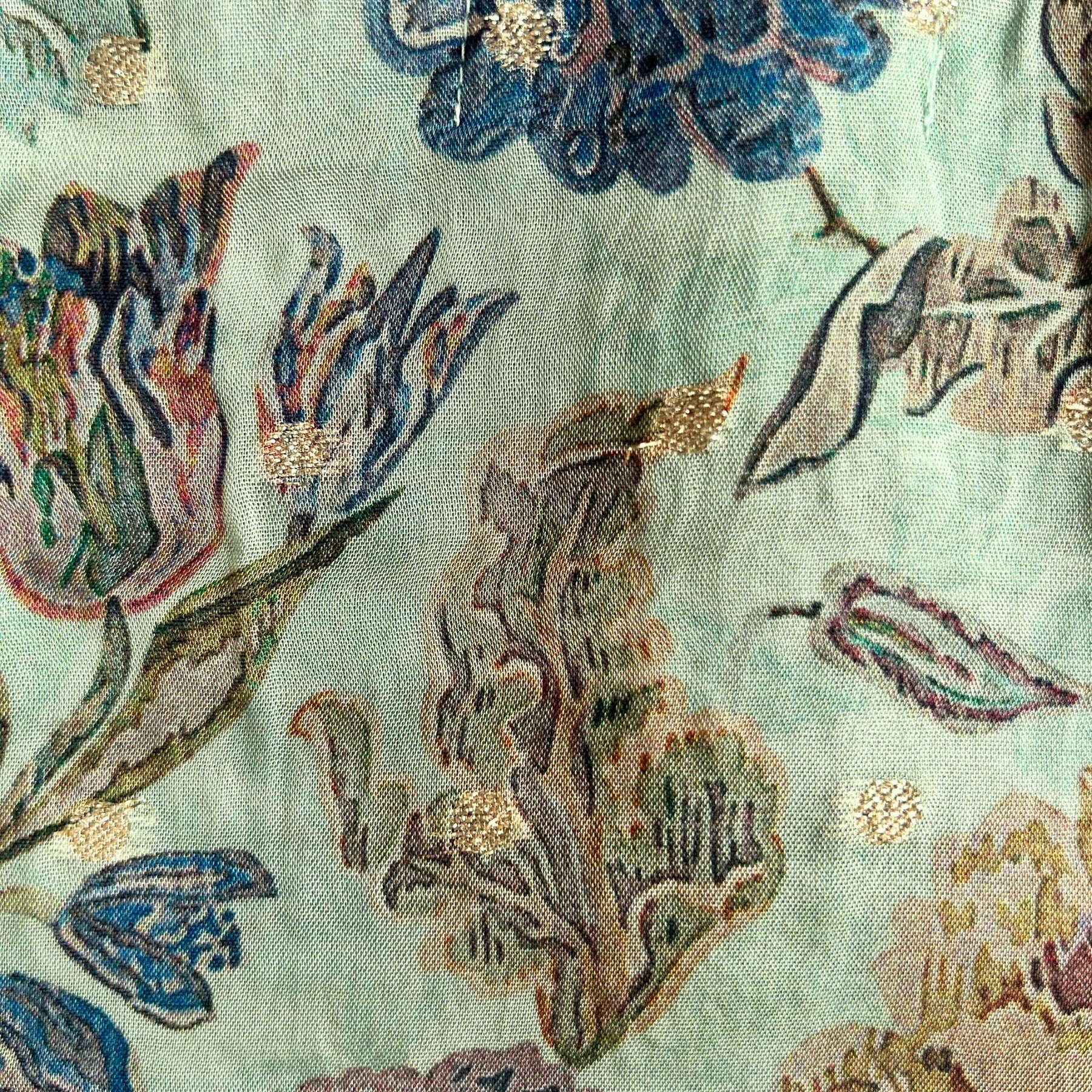 AQUA GREEN FLORAL TASSELS LEHENGA FOR DOGS AND CATS