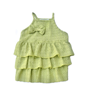 GREEN RUFFLED DOG DRESS