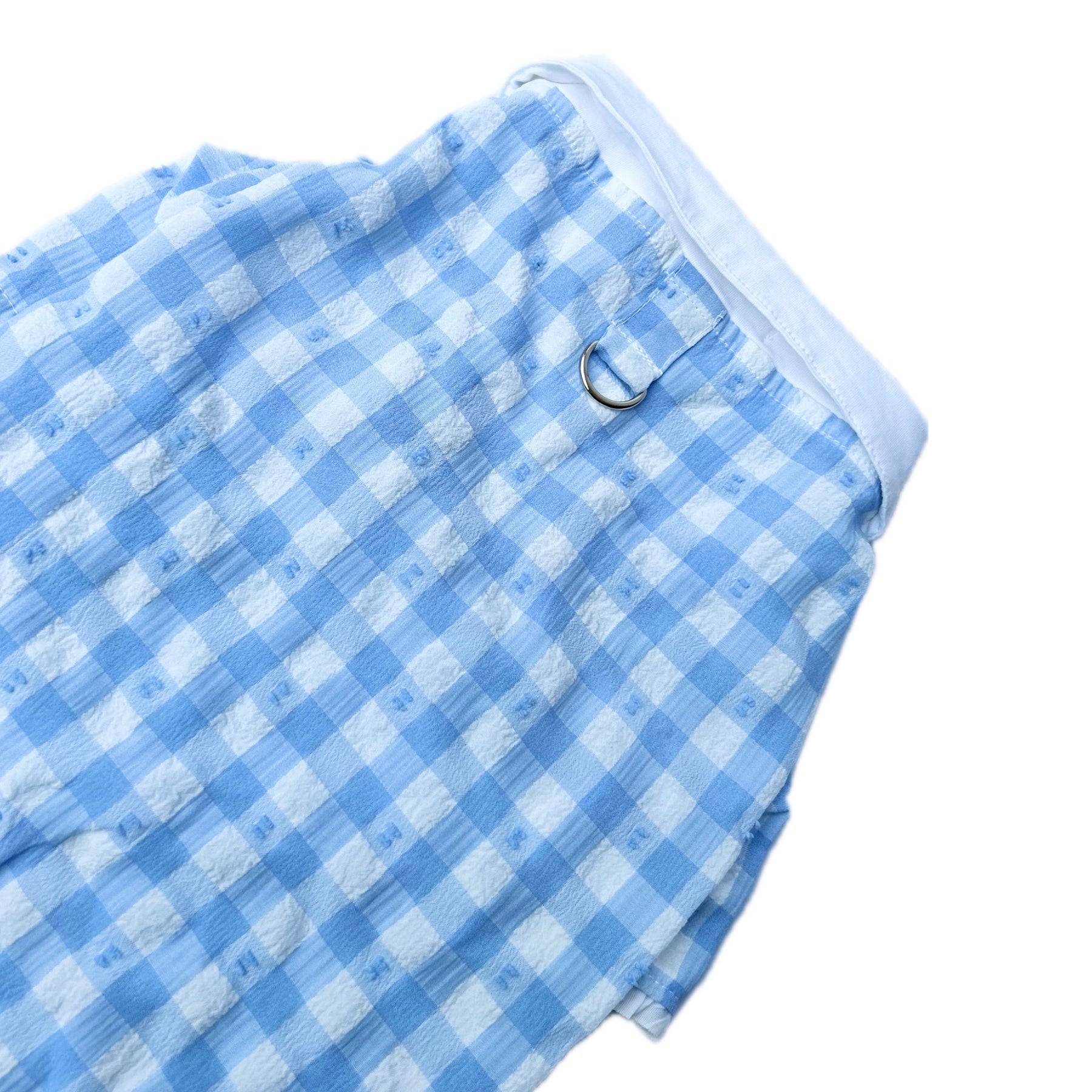 BLUE CHECKERED WHITE COLLAR DOG SHIRT