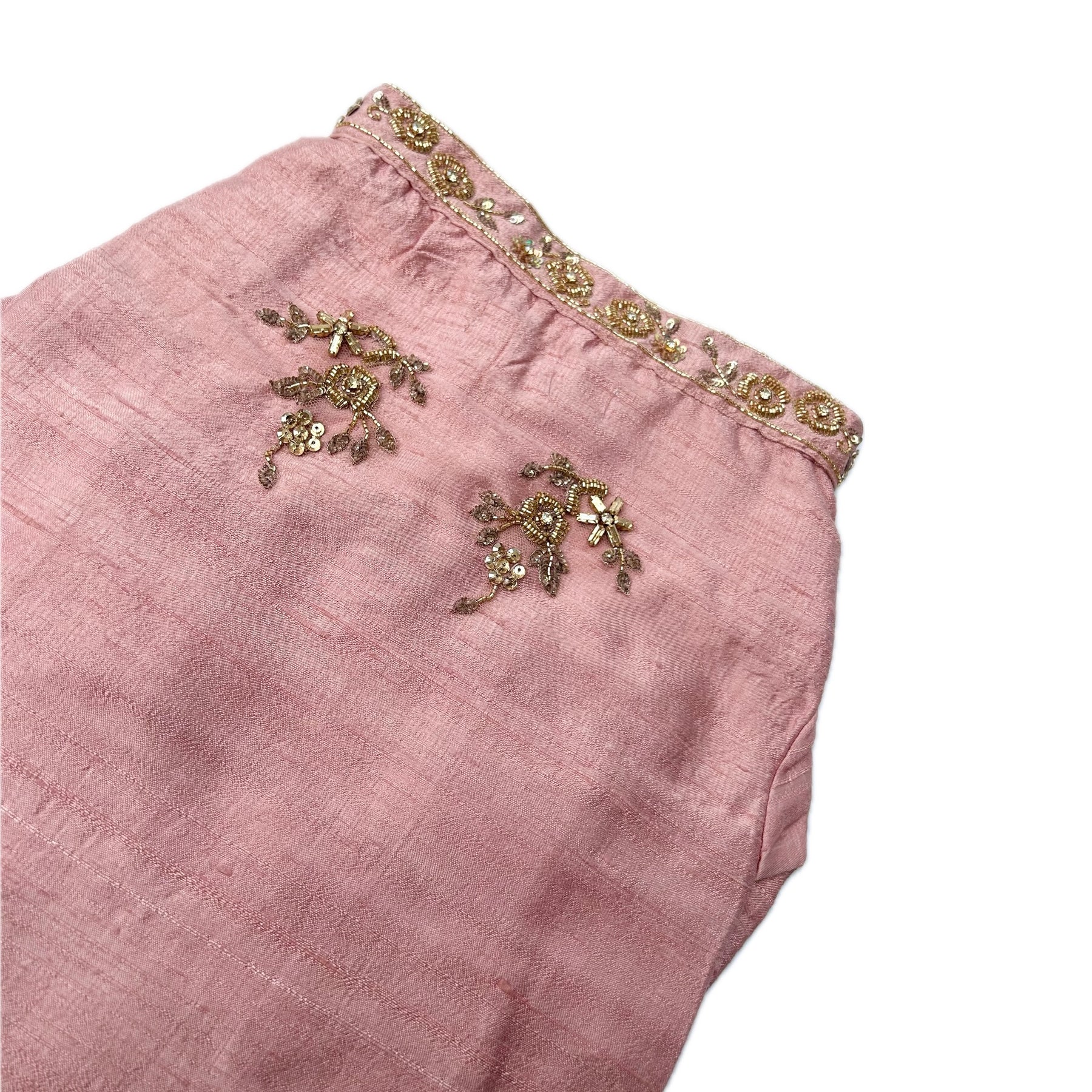 BLUSH PINK HAND EMBROIDERED GOLD FLOWERS DOG KURTA