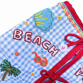 BEACH PLEASE BLUE HAND EMBROIDERED LEHENGA FOR DOGS AND CATS