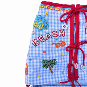 BEACH PLEASE BLUE HAND EMBROIDERED LEHENGA FOR DOGS AND CATS