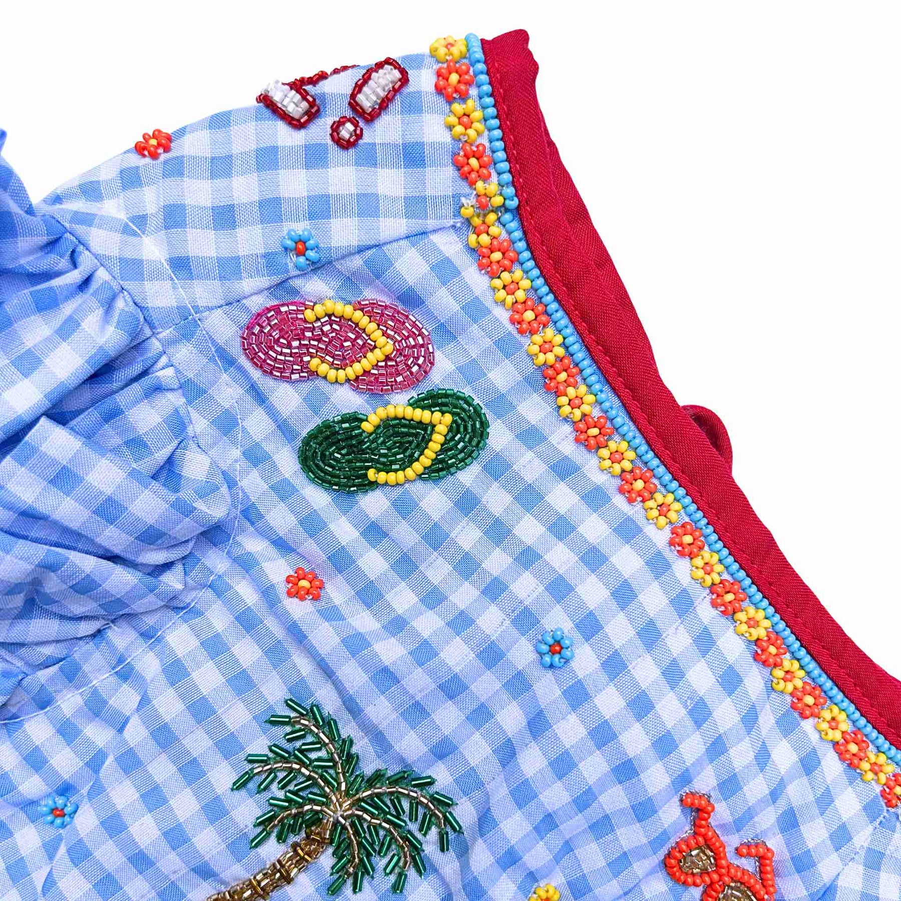 BEACH PLEASE BLUE HAND EMBROIDERED LEHENGA FOR DOGS AND CATS