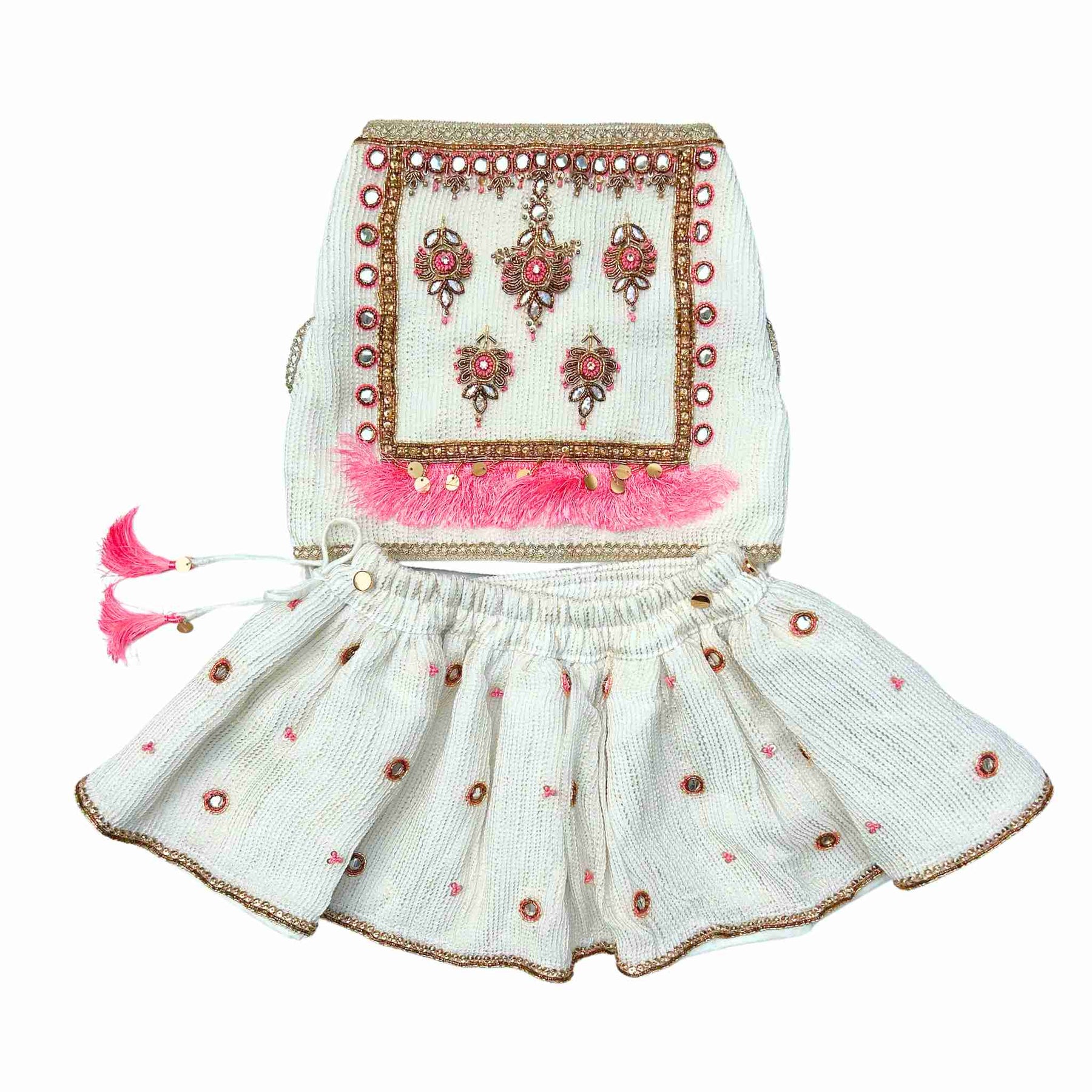 MEHER OFF-WHITE HAND EMBROIDERED LEHENGA FOR DOGS AND CATS