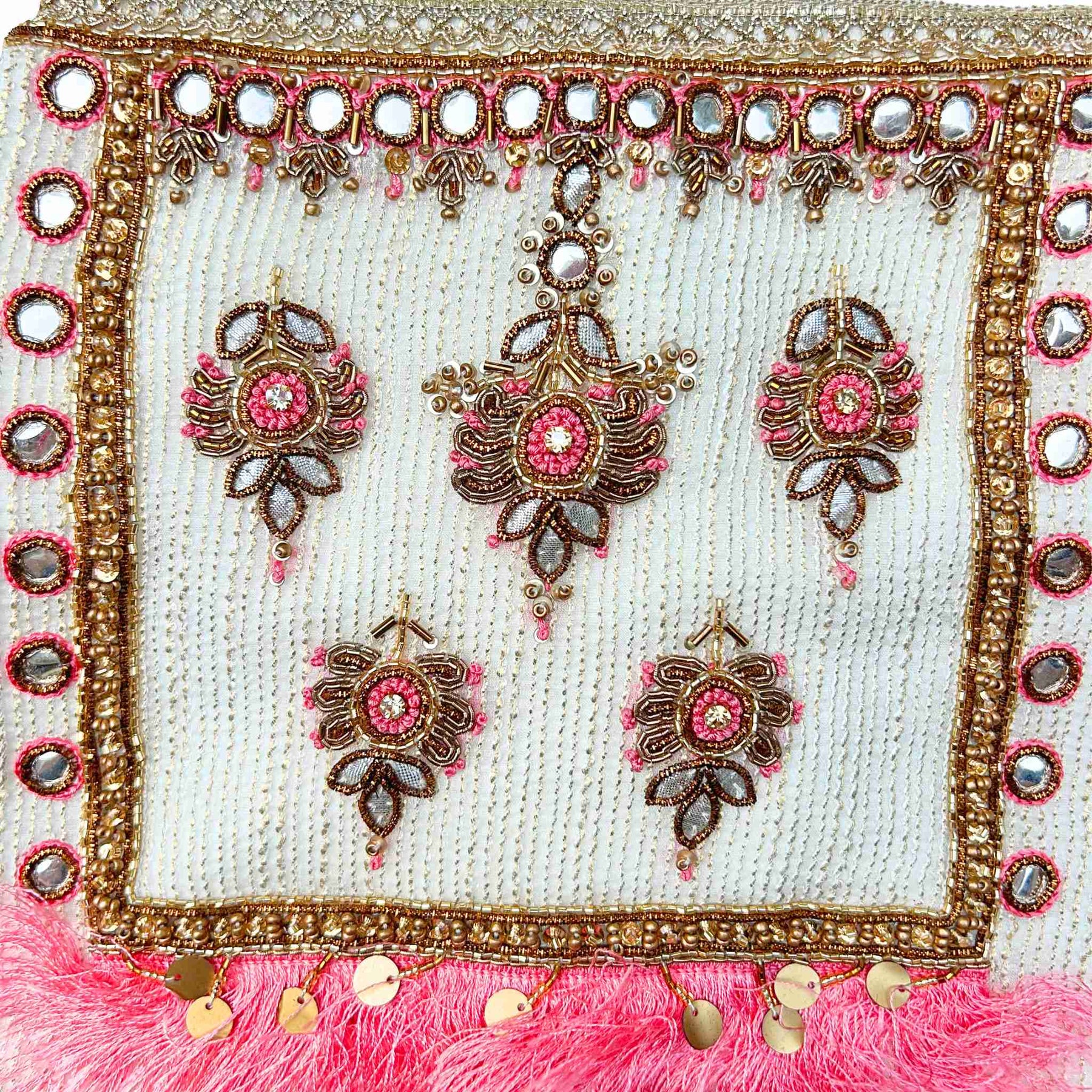 MEHER OFF-WHITE HAND EMBROIDERED LEHENGA FOR DOGS AND CATS