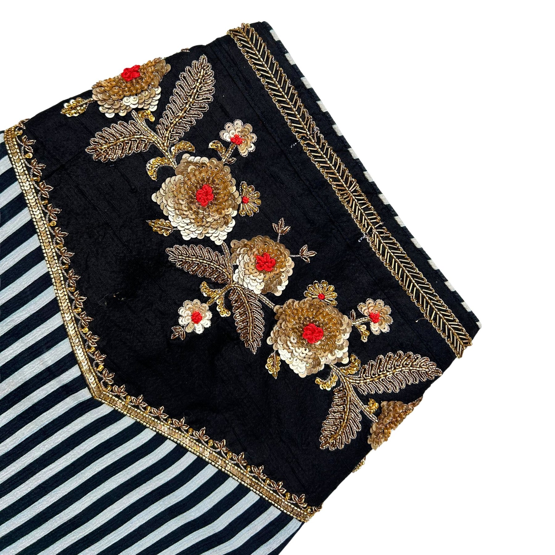 NOIR STRIPE FLORAL HAND EMBROIDERED SHERWANI FOR DOGS AND CATS