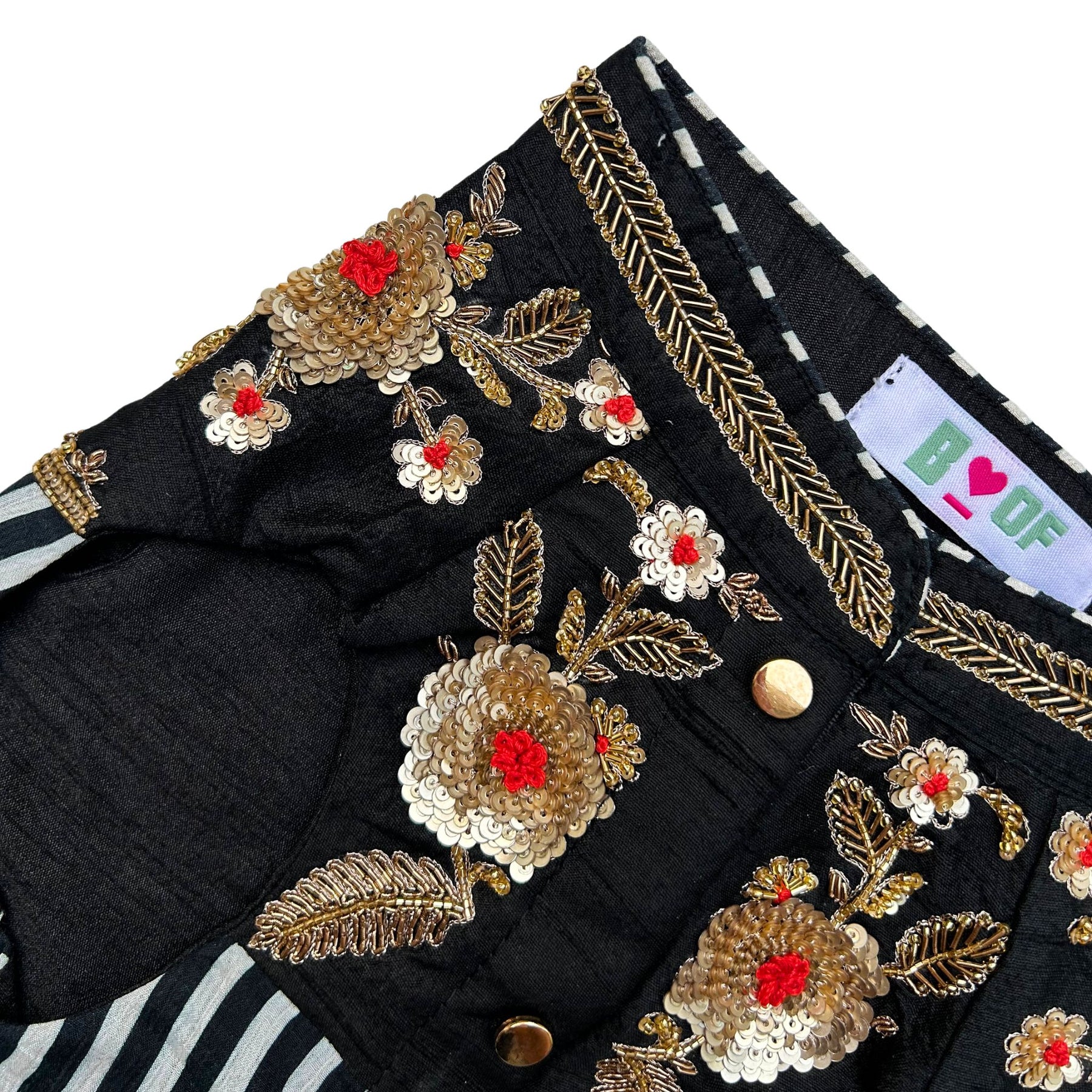 NOIR STRIPE FLORAL HAND EMBROIDERED SHERWANI FOR DOGS AND CATS