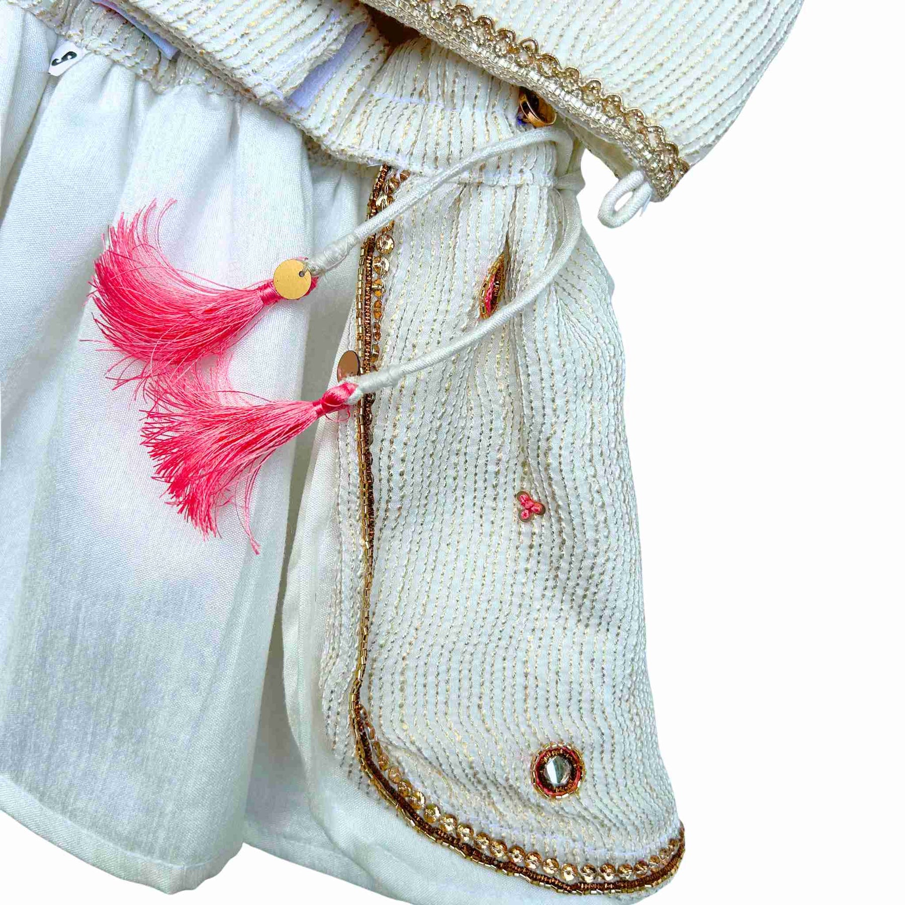 MEHER OFF-WHITE HAND EMBROIDERED LEHENGA FOR DOGS AND CATS